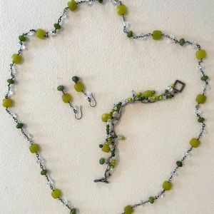 Silpada Jade Crystal Necklace Set